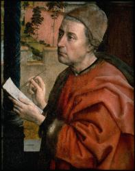 Autoportrait présumé. Saint-Luc dessinant la Vierge, détail (1435-1440)