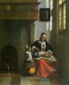 De Hooch. Femme épluchant des pommes (1663)