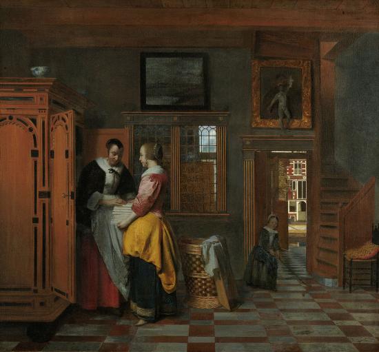 De Hooch. L'armoire à linge (1663)