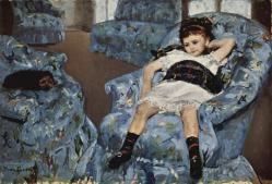 Mary Cassatt. Petite fille dans un fauteuil bleu (1878)