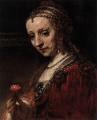 Rembrandt. Femme avec un œillet, détail (1664)