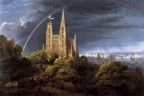 Schinkel. Cathédrale gothique avec Palais impérial (1805)